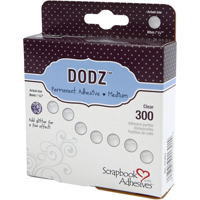 Dodz: puntos adhesivos, dia 8 mm, grosor 0,5 mm, mediano, 300 ud/ 1 paquete