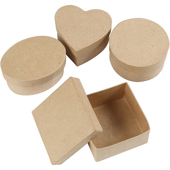 Cajas medianas, A: 5 cm, dia 10-12 cm, 4 ud/ 1 paquete