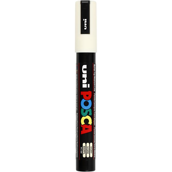 Rotulador Posca , medida PC-5M, trazo ancho 2,5 mm, media, marfil, 1 ud