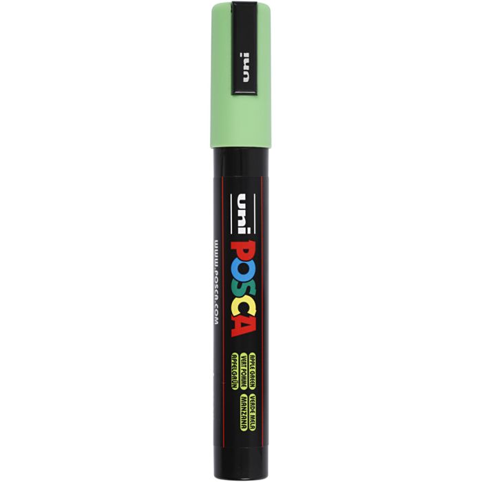 Rotulador Posca , medida PC-5M, trazo ancho 2,5 mm, media, verde manzana, 1 ud