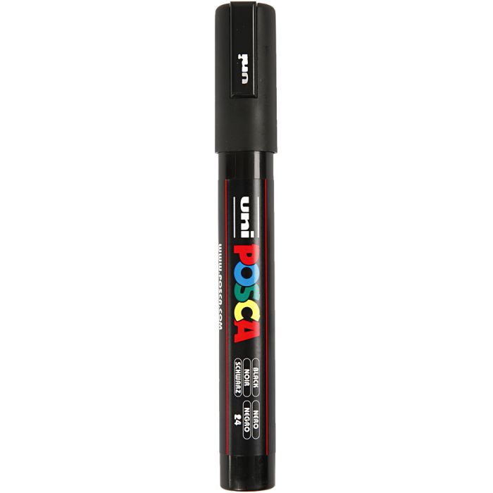 Rotulador Posca , medida PC-5M, trazo ancho 2,5 mm, media, negro, 1 ud